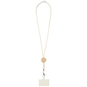 Adhab smycz na smartfona z detalami z bambusa Biały