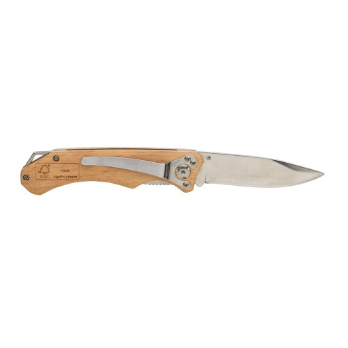 Drewniany nóż składany, scyzoryk brązowy P414.059 (1)