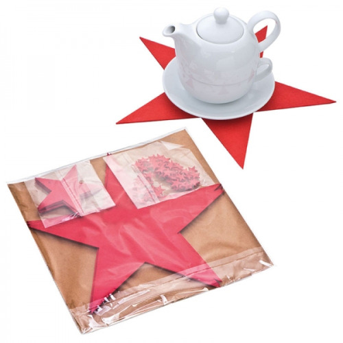Zestaw gwiazdek filcowych KARLSTAD Czerwony 335905 (1)