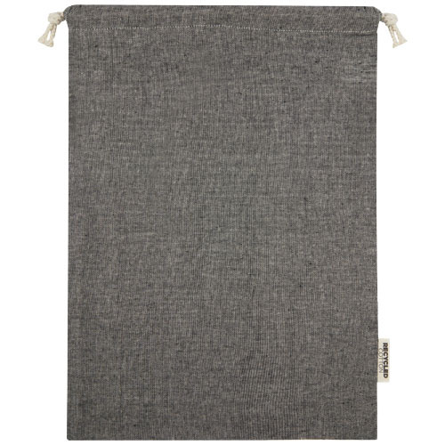 Pheebs torba na prezent z bawełny z recyklingu o gramaturze 150 g/m² i z certyfikatem GRS, duża o pojemności 4 l Czarny melanż 12067290 (3)