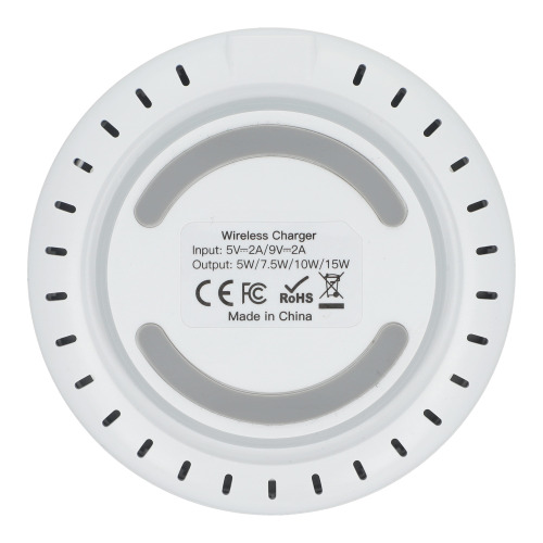 Szybka ładowarka bezprzewodowa 15 W ze wskaźnikiem LED Biały LT95559-N0001 (3)