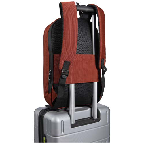 Luma plecak na laptopa z ekranem o przekątnej 15 cali z płótna z recyklingu z certyfikatem GRS o pojemności 10 l Ceglasty 13011032 (3)