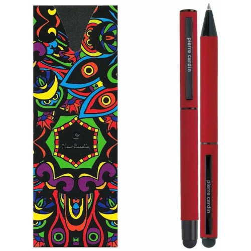 Zestaw piśmienny długopis i pióro kulkowe touch pen soft touch CELEBRATION Pierre Cardin Czerwony B0401003IP305 (1)
