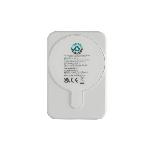 Magnetyczny bezprzewodowy power bank 5000 mAh, 5W Stellar Biały P322.5903 (3)