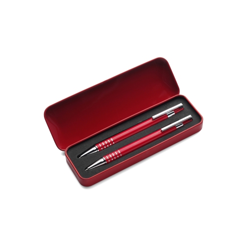 Zestaw piśmienny, długopis i ołówek czerwony V1203-05 (1)