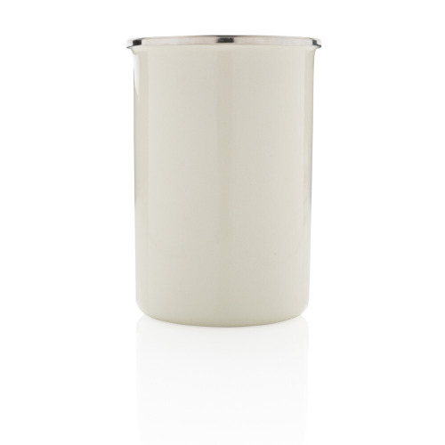 Emaliowany kubek XL 680 ml w stylu vintage Biały P432.373 (2)