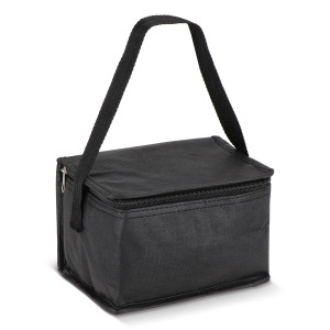 R-PET 6 Torba chłodząca na puszki z włókniny 20 x 13 x 12,5 cm 75g/m² Czarny