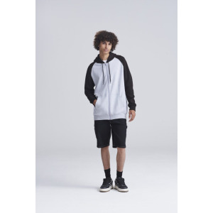 Bluza Raglanowa Bawełniana Czesana - Heather Grey & Jet Black