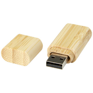 Bambusowy pendrive wyposażony w interfejs USB 3.0 z brelokiem