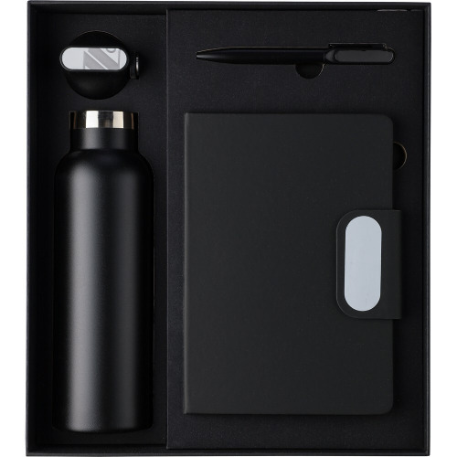Zestaw upominkowy, termos, długopis, notatnik, pudełko upominkowe Czarny VA586-03 (5)