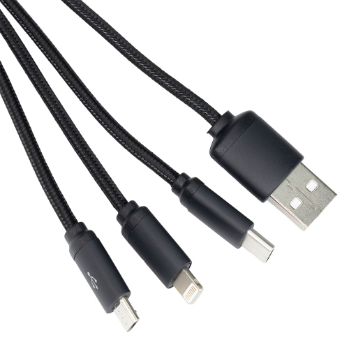 Długi kabel 3w1 z podświetlanym logo czarny EG053403 (3)