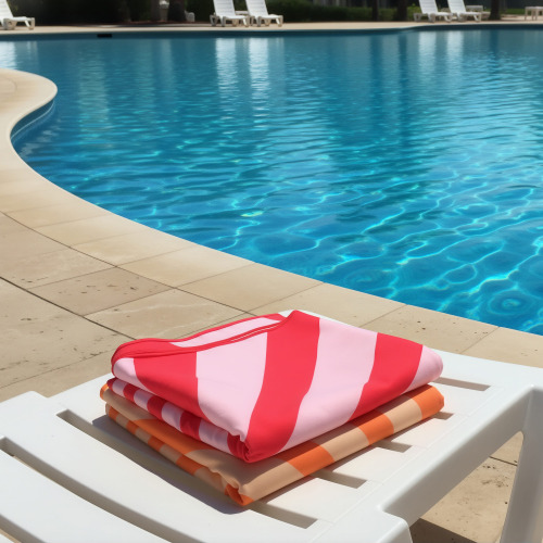 Szybkoschnący ręcznik plażowy R-PET 100×180 cm, sublimacja Czerwony LT97215-N0021 (1)