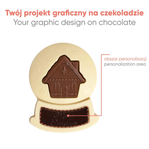 Czekoladowy Kształt Bożonarodzeniowa Kula Śnieżna Print Wielokolorowy S0592P/XM (4)