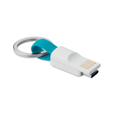 Brelok USB/USBtypC turkusowy MO9171-12 