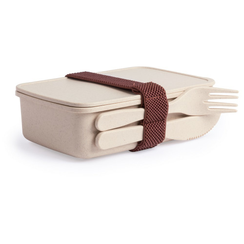 Ekologiczne pudełko śniadaniowe 700 ml, sztućce Neutralny V0686-00 (2)