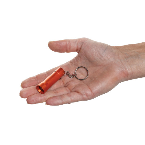 Brelok do kluczy z aluminium z recyklingu, latarka Flash Pomarańczowy P514.0408 (3)