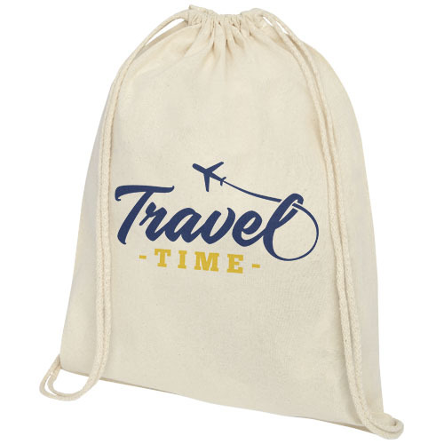 Plecak Oregon wykonany z bawełny o gramaturze 140 g/m² ze sznurkiem ściągającym Natural 12057506 (1)