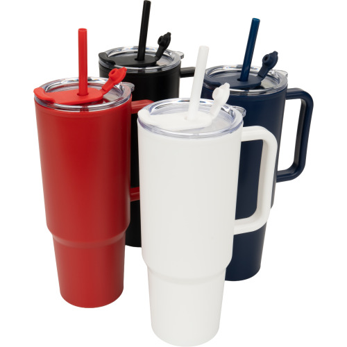 Kubek ze słomką XXL 1200 ml TEODORA Czerwony 8468605 (11)