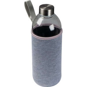 Butelka szklana z pokrowcem 1000 ml JESSICA Szary