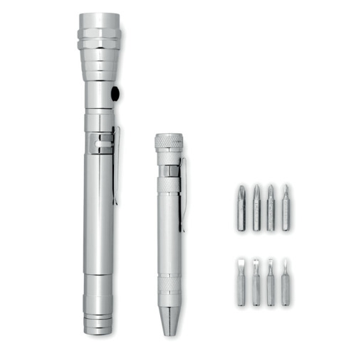 Zestaw latarka i śrubokręt Srebrny MO8873-14 (2)