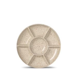 Talerz do serwowania DITTE, beżowy/bordowy