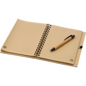 Bambusowy notatnik A5, długopis drewno