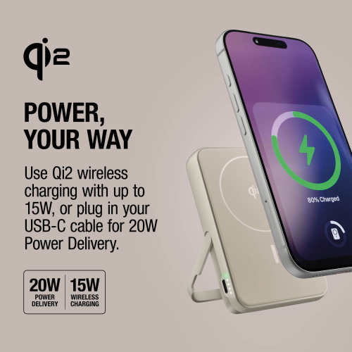 Fresh 'n Rebel Powerbank bezprzewodowy 10000 mAh kompatybilny z MagSafe Beżowy LT49745-N0055 (7)