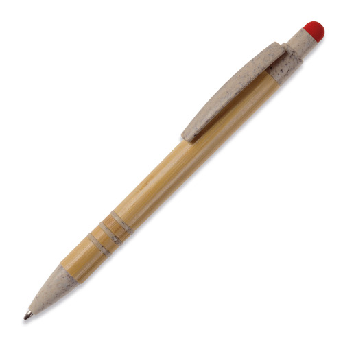 Długopis bambusowo-słomkowy Stylus Beżowy / czerwony LT87282-N5521 