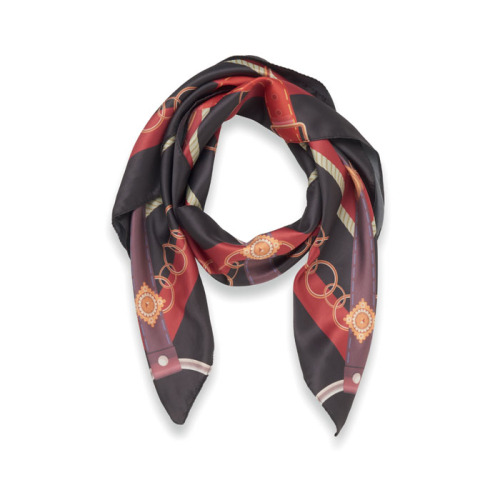 Szal z poliestru z recyklingu Czarny MO2074-03 