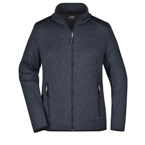Damska Kurtka Polarowa Dzianinowa Slim - Royal Melange & Red