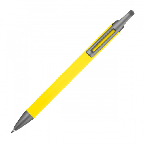 Długopis aluminiowy z recyklingu półżelowy KAROLINE żółty 1444008 (3)