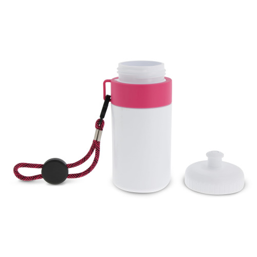 Bidon Sportowy Z Obwódka I Kolorowym Sznurkiem 500ml Biały / różowy LT98785-N0176 (1)