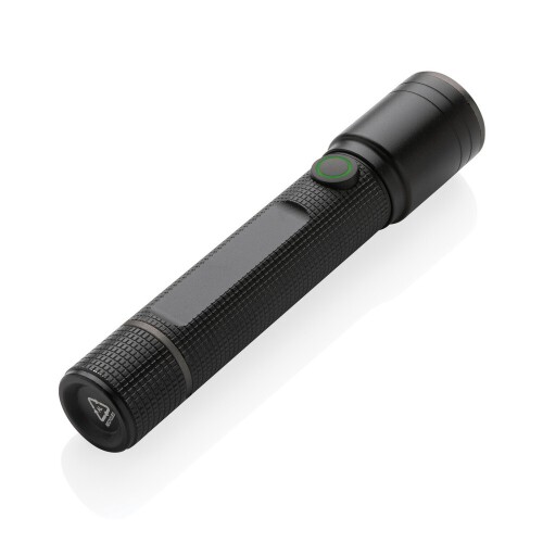 Kieszonkowa latarka Gear X, ładowana przez USB, aluminium z recyklingu czarny P513.901 (3)
