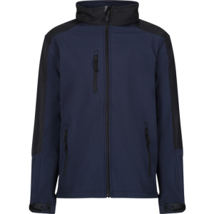 Kurtka Klasyczna Softshell Ocieplana z Kapturem - Navy & Black