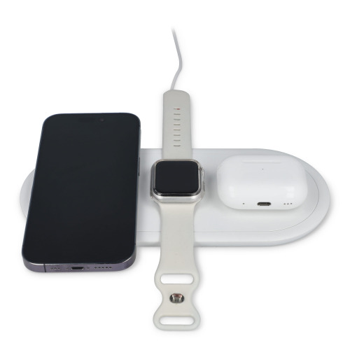 Ładowarka bezprzewodowa 3w1 15 W kompatybilna z telefonami /Apple Watch/AirPod Biały LT95560-N0001 (4)