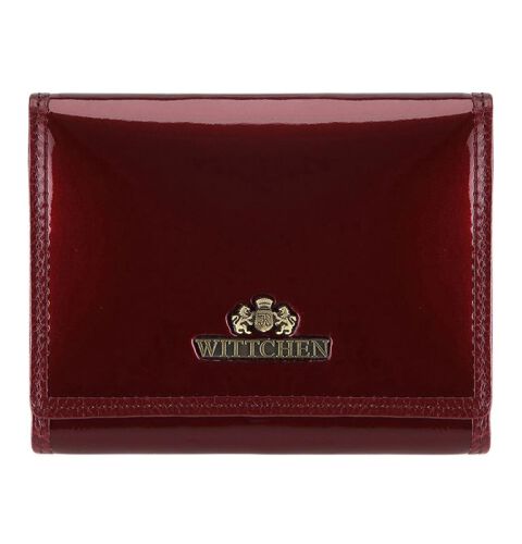 Damski portfel WITTCHEN ze skóry lakierowany średni Bordowy WITT25-1-070 