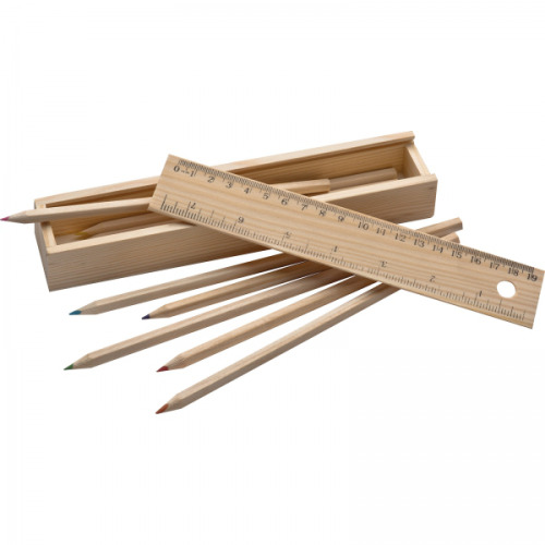 Kredki drewniane 8 kolorów ADELE Brązowy 5394401 (2)