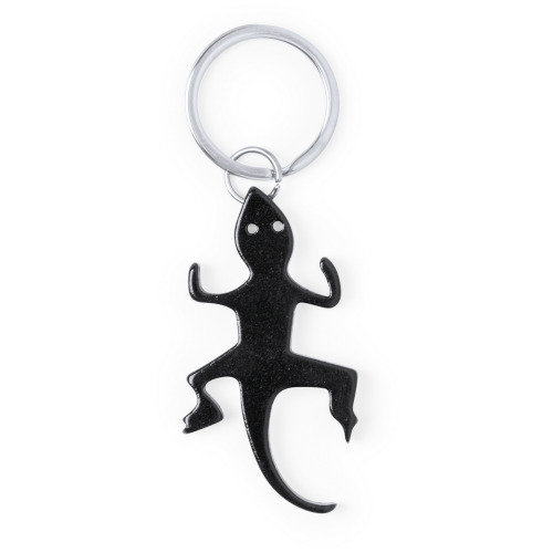 Brelok do kluczy, otwieracz do butelek "jaszczurka" Czarny V0619-03 