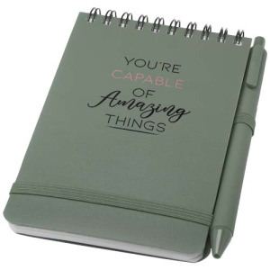 Thalaasa notatnik A6 w twardej okładce z nadrukiem oceanicznym i długopisem 