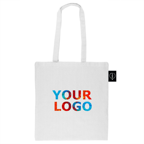 Torba z bawełny z recyklingu i poliestru z recyklingu na zakupy B'RIGHT | Porter Biały V8822-02 (7)