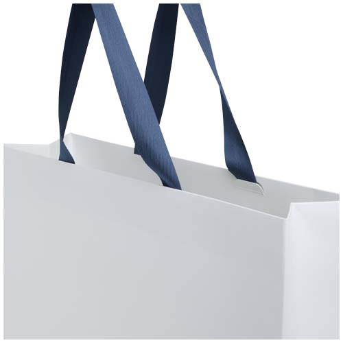 Torba papierowa Smartfold 210 g/m² z uchwytami ze wstążki i matowym laminowaniem – 42 x 12 x 35 cm Niebieski 1ZM02052 (3)