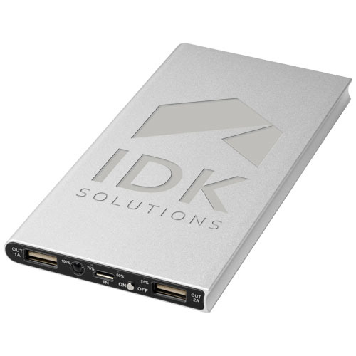 Aluminiowy powerbank Plate 8000 mAh Srebrny 12411201 (1)