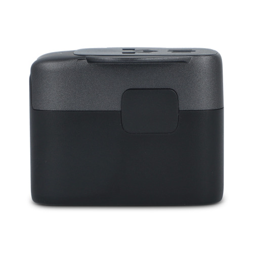 Adapter podróżny PowerPro wykonany z plastiku pochodzącego z recykling Czarny LT41029-N0002 (1)