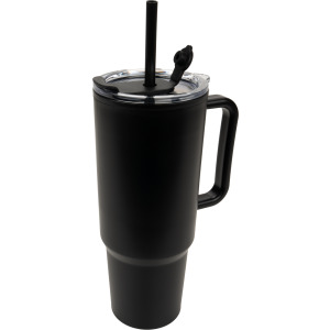 Kubek ze słomką XXL 1200 ml TEODORA Czarny