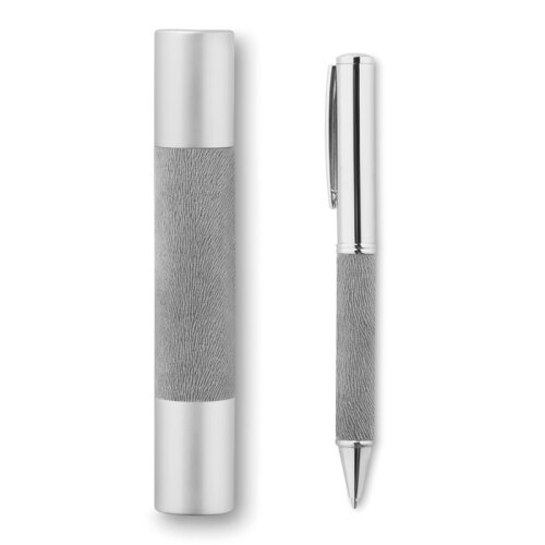 Metalowy długopis w tubie szary MO9123-07 