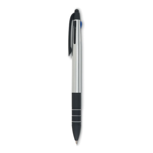 3-kolorowy długopis z rysikiem srebrny MO8812-14 (2)