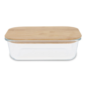 Szklany lunchbox z bambusową pokrywką