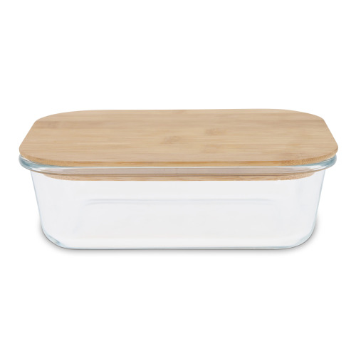 Szklany lunchbox z bambusową pokrywką Transparentny LT90457-N0004 (1)