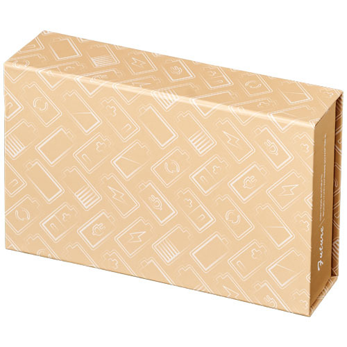 Bambusowy/materiałowy bezprzewodowy powerbank Future 6000 mAh Piasek pustyni 12411700 (2)