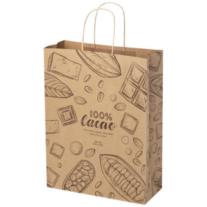 Torba z papieru Kraft ze skręconymi uchwytami – 31 x 12 x 41 cm Kraftowy brąz